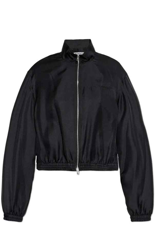 BLACK Silk jacket with logo