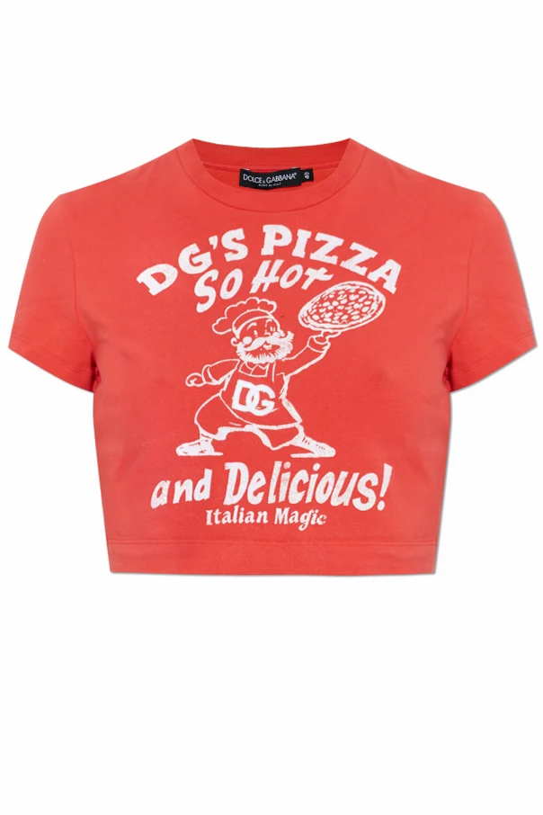 ROT Kurzes T-Shirt mit Print