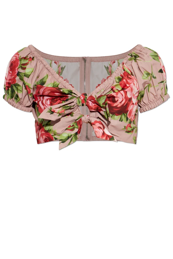 ROSA Kurzes Top mit Blumenmuster