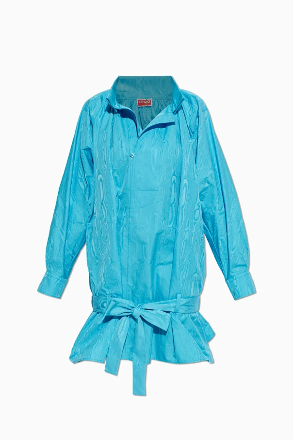 BLAU Locker geschnittenes Kleid mit Gürtel