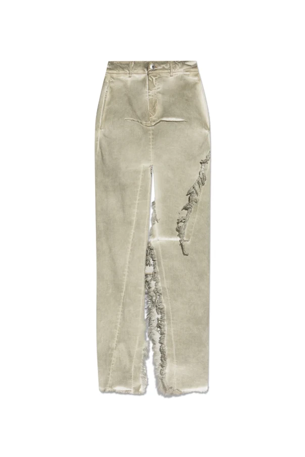 GRÜN Jeansrock mit Schlitz