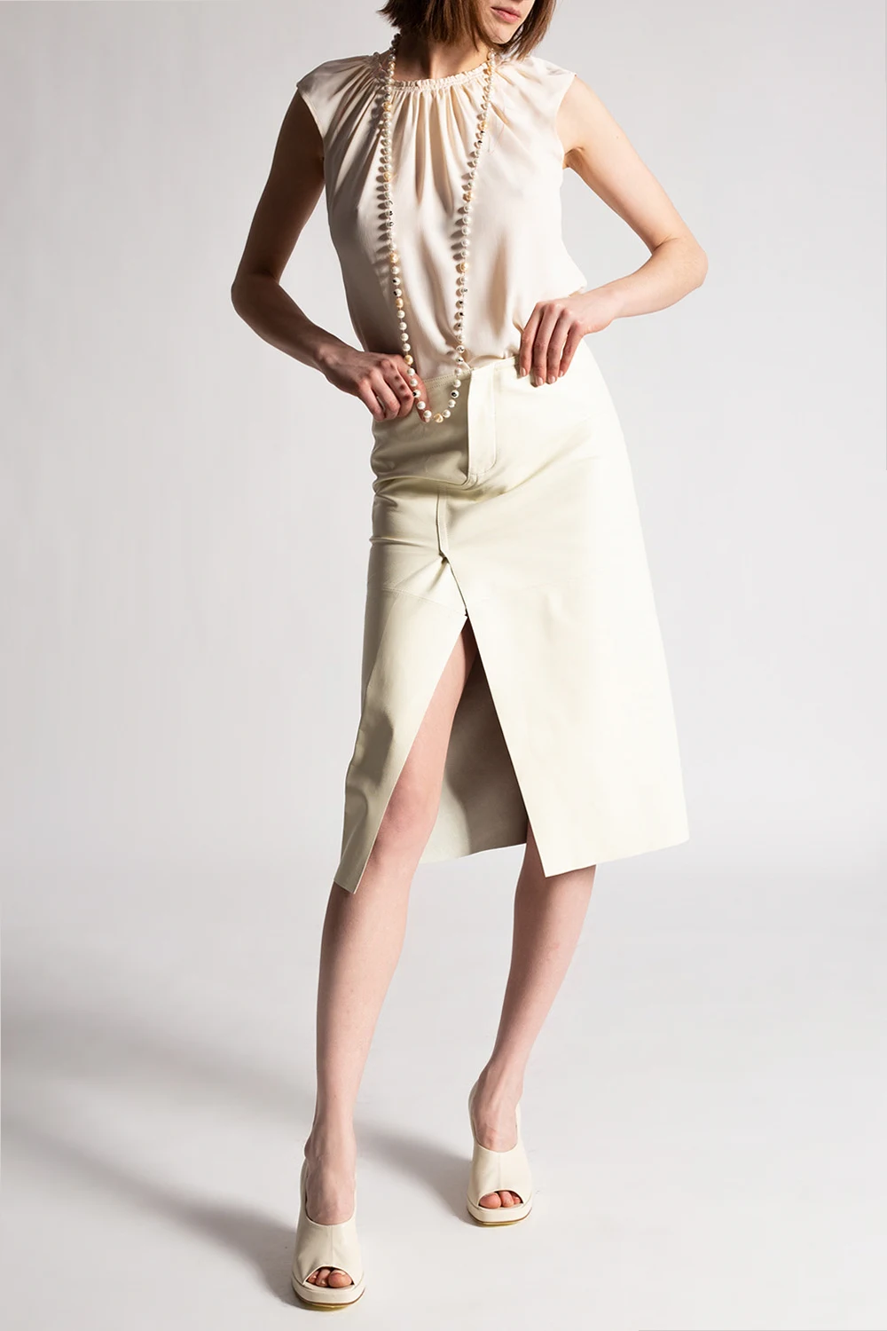 Leather skirt with vents