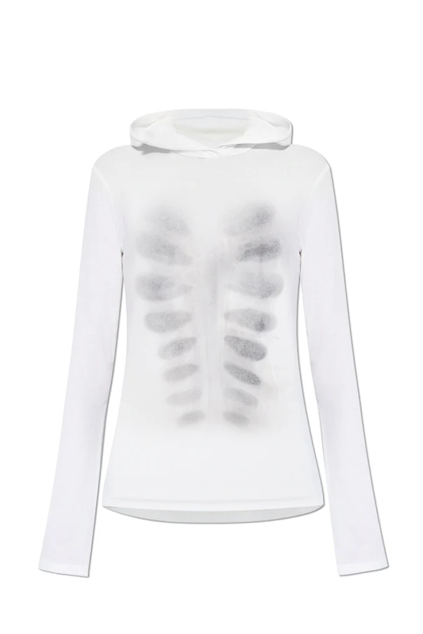 kremowy Top z kapturem