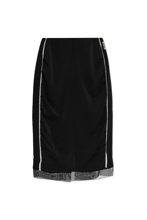 CZARNY Spódnica z rozcięciem