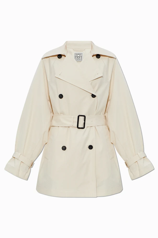 kremowy Trencz z paskiem