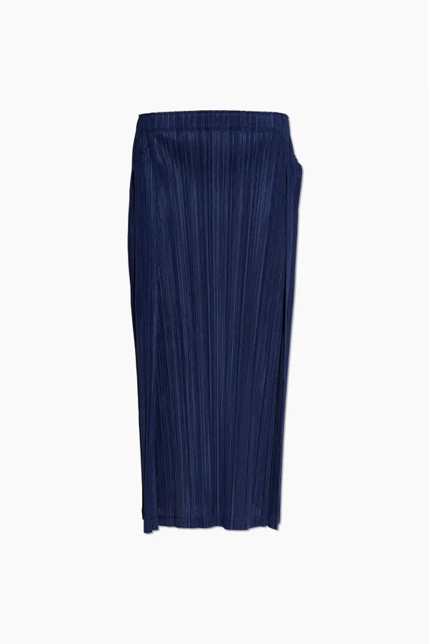 GRANATOWY Plisowana spódnica