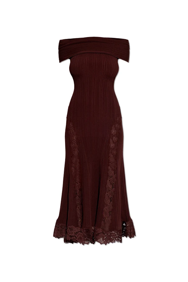 BURGUNDY Ribbed dress