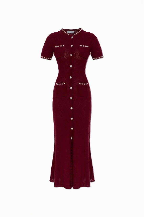 BURGUNDER Perforiertes Kleid