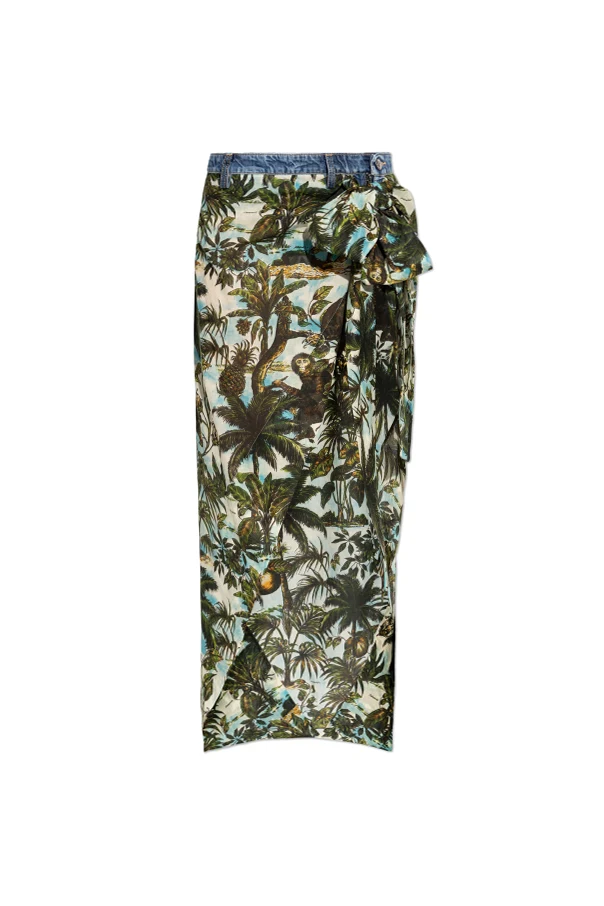 MEHRFARBIG Asymmetrisch geschnittener Rock