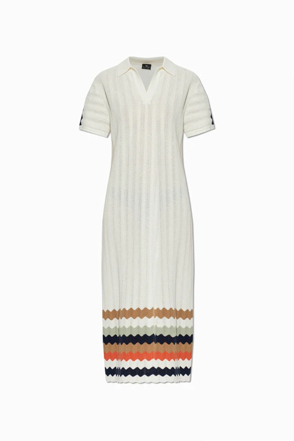 WEISS Baumwollkleid mit Streifenmuster