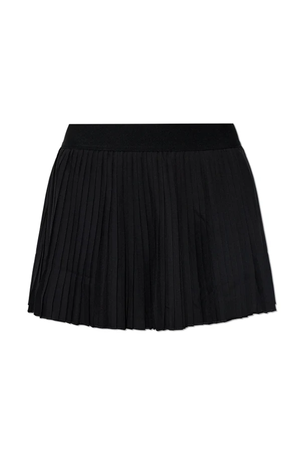 CZARNY Plisowane spódnico-szorty