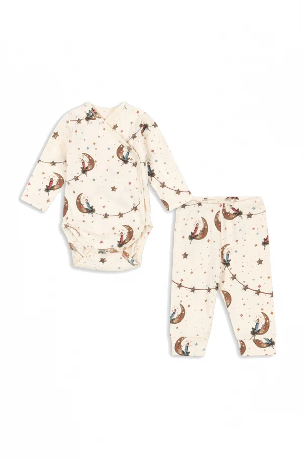 cream Baby Set: Bodysuit and Pants