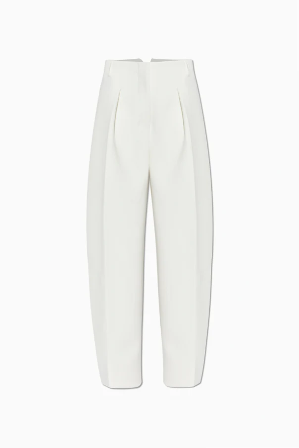 WHITE Pleated Trousers "Ovalo"