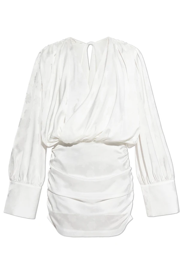 WEISS Satinkleid mit Blumenmuster