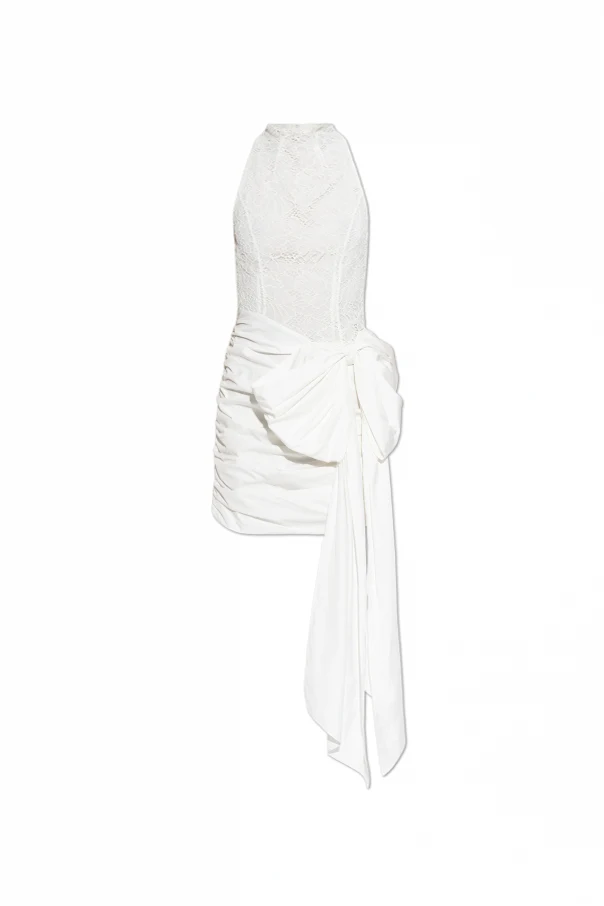 WEISS Kleid mit dekorativer Schleife