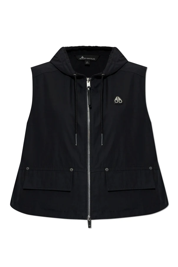 SCHWARZ Weste mit Kapuze