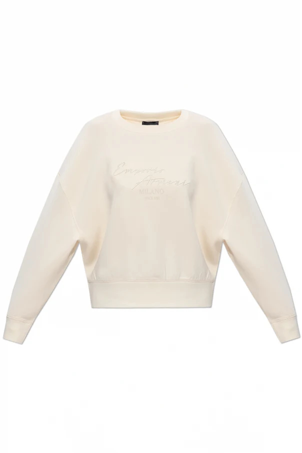 cream Sweatshirt with embroidered logo