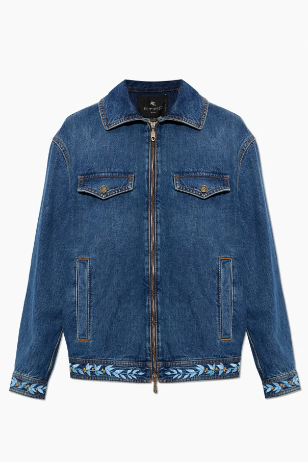 NAVY BLUE Denim jacket with embroidered embellishment