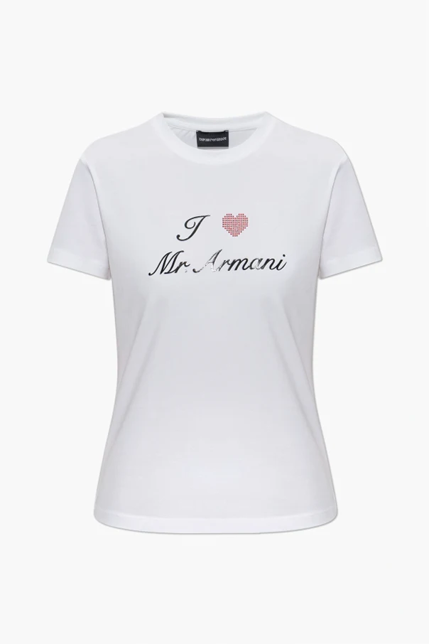 WHITE T-shirt with print and shimmering sequins