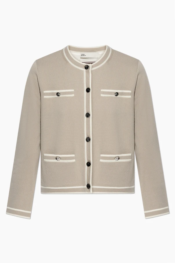 GRAU Wollcardigan mit dekorativen Taschen