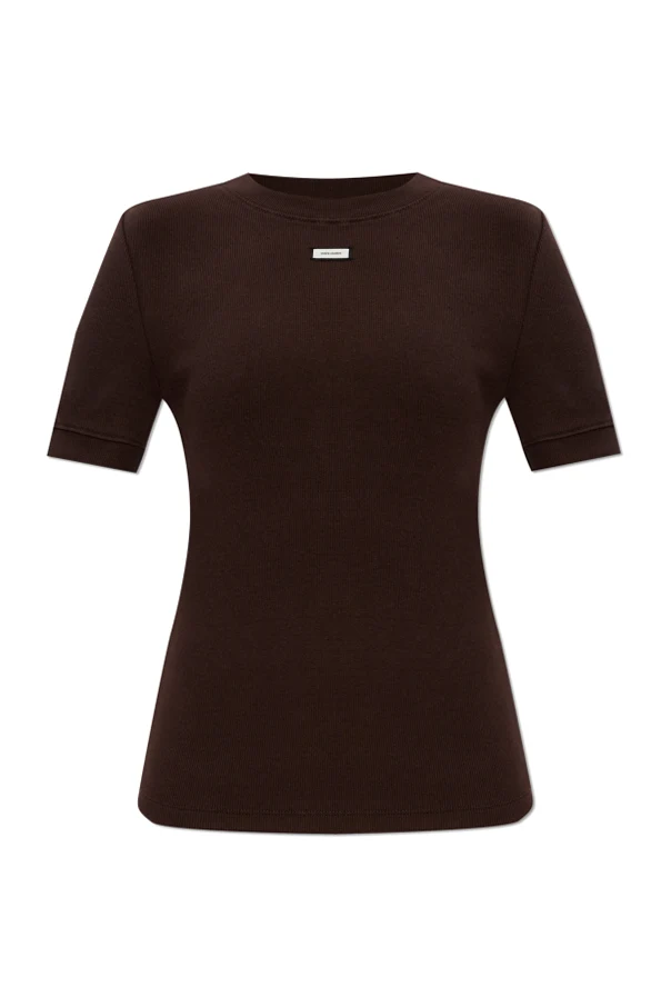 BROWN T-shirt with logo