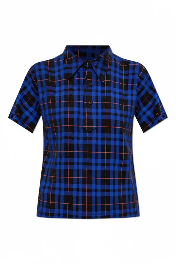 MARINEBLAU Karo-T-Shirt