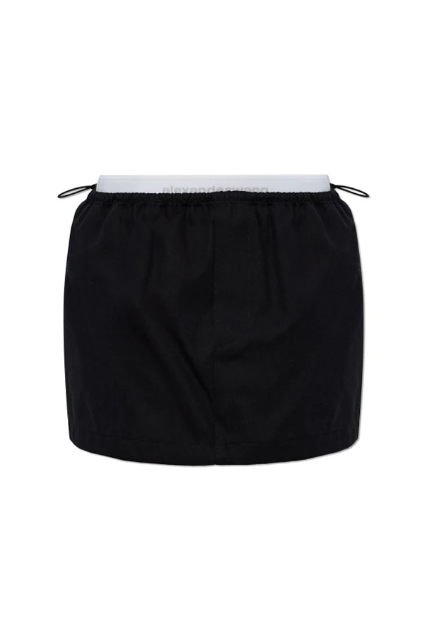 SCHWARZ Kurzer Rock mit Taschen