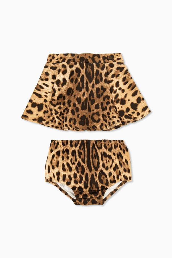 BROWN Skirt with built-in briefs