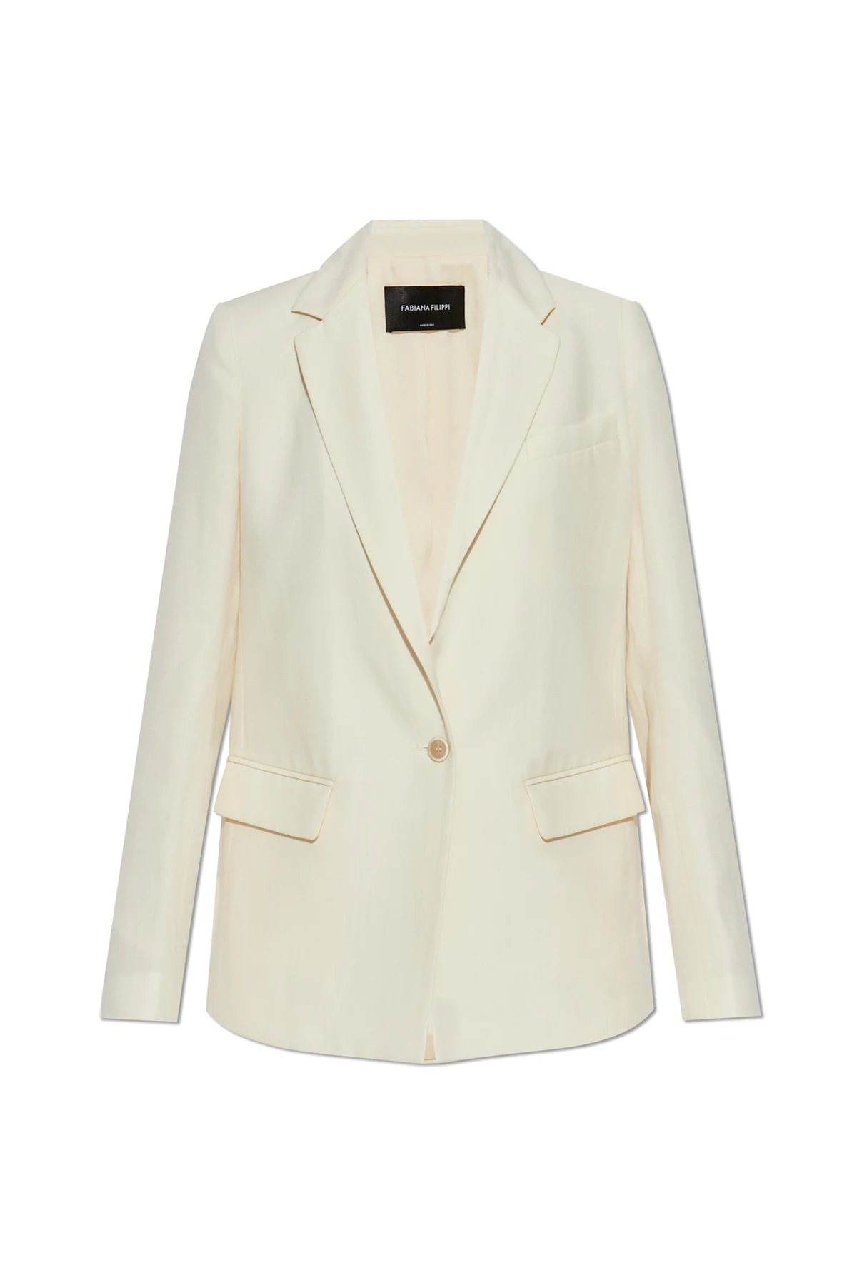 kremowy Marynarka z kieszeniami