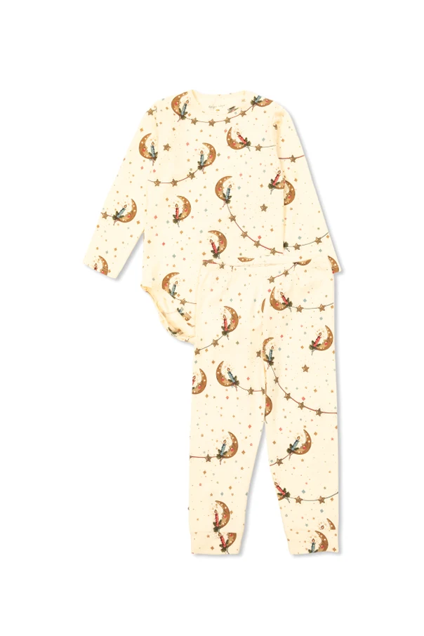 YELLOW  Two-piece pajama set: top and pants
