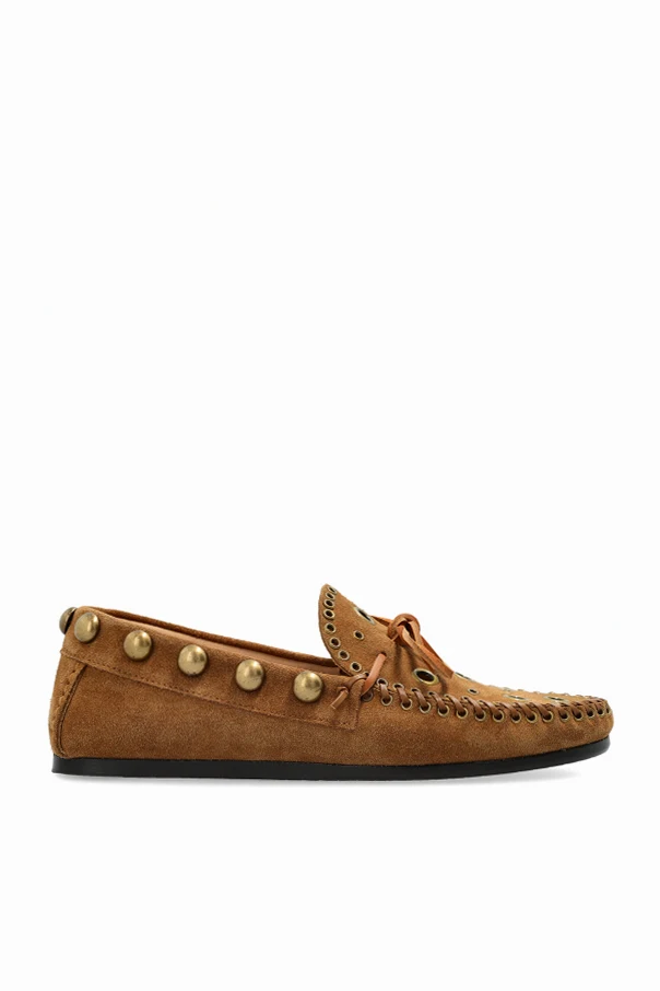 BRĄZOWY Zamszowe buty `Fitza` typu `loafers`