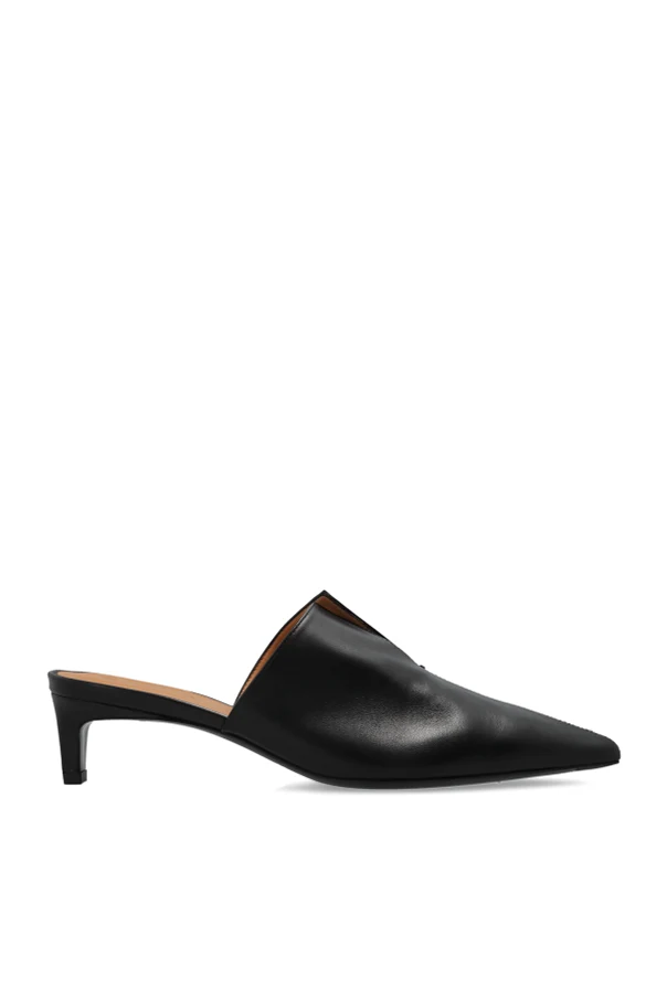 BLACK Heeled mules
