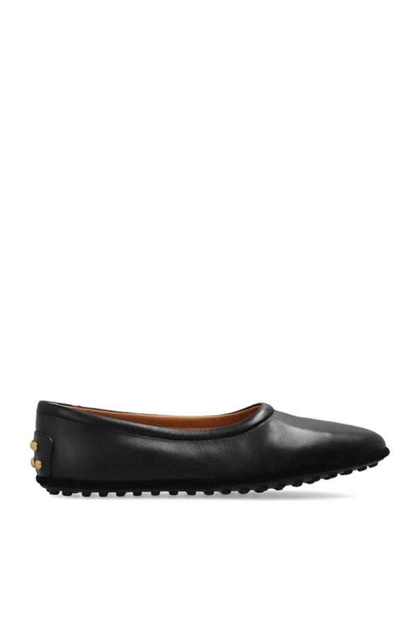 BLACK Leather ballet flats