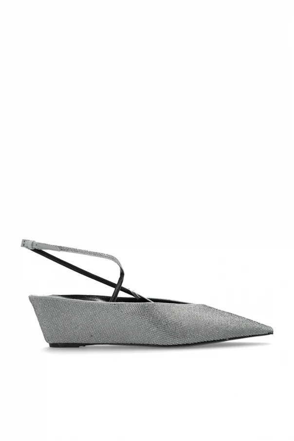SREBRNY Buty `Pave` na koturnie