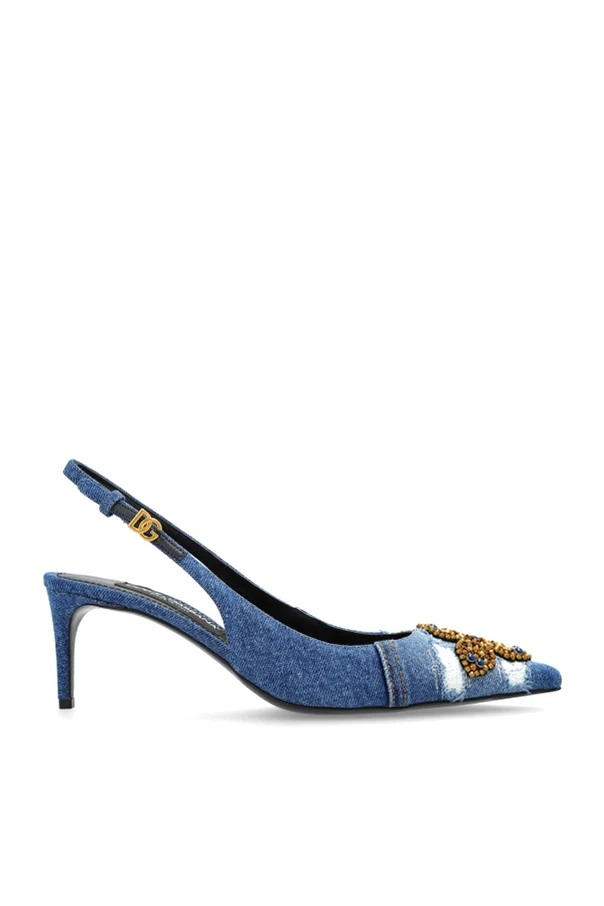 BLUE Denim heeled shoes
