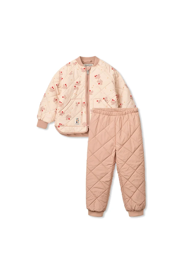 RÓŻOWY Ocieplany komplet: kurtka, spodnie