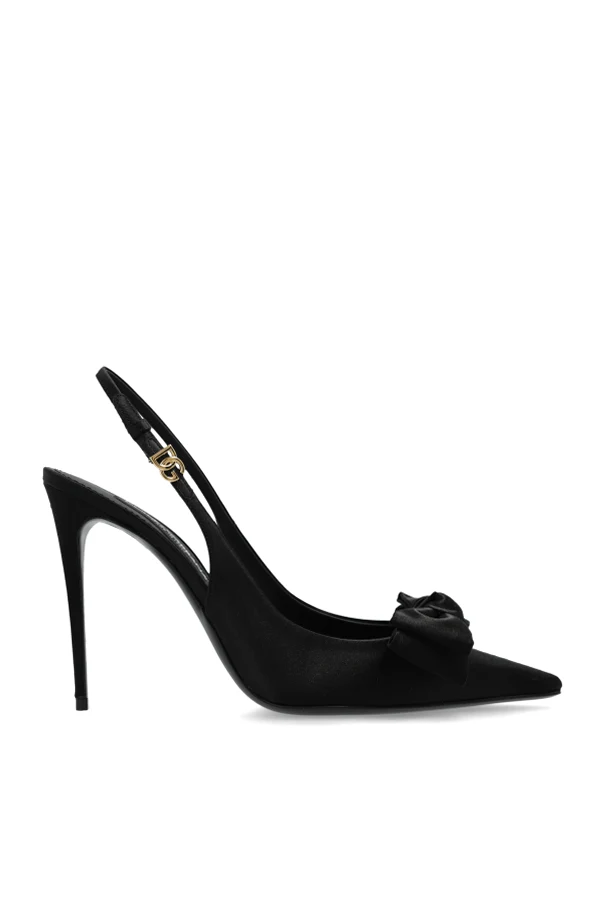 BLACK Satin high heels