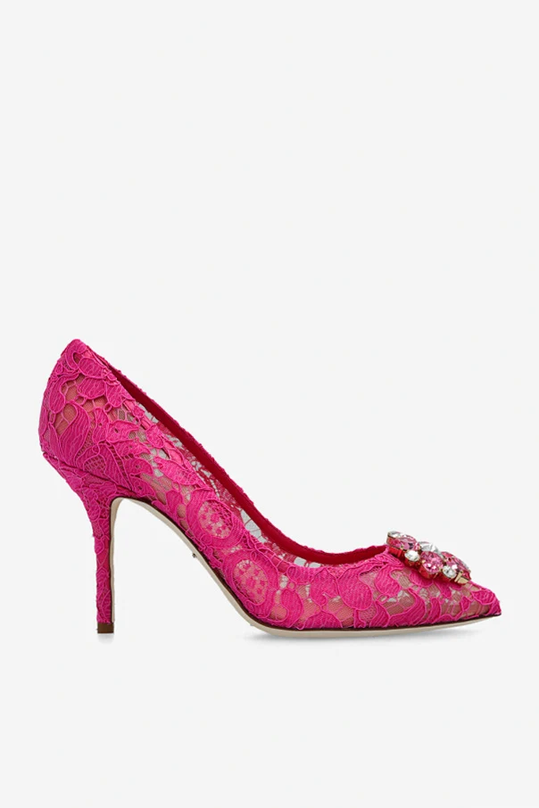PINK Lace stiletto pumps