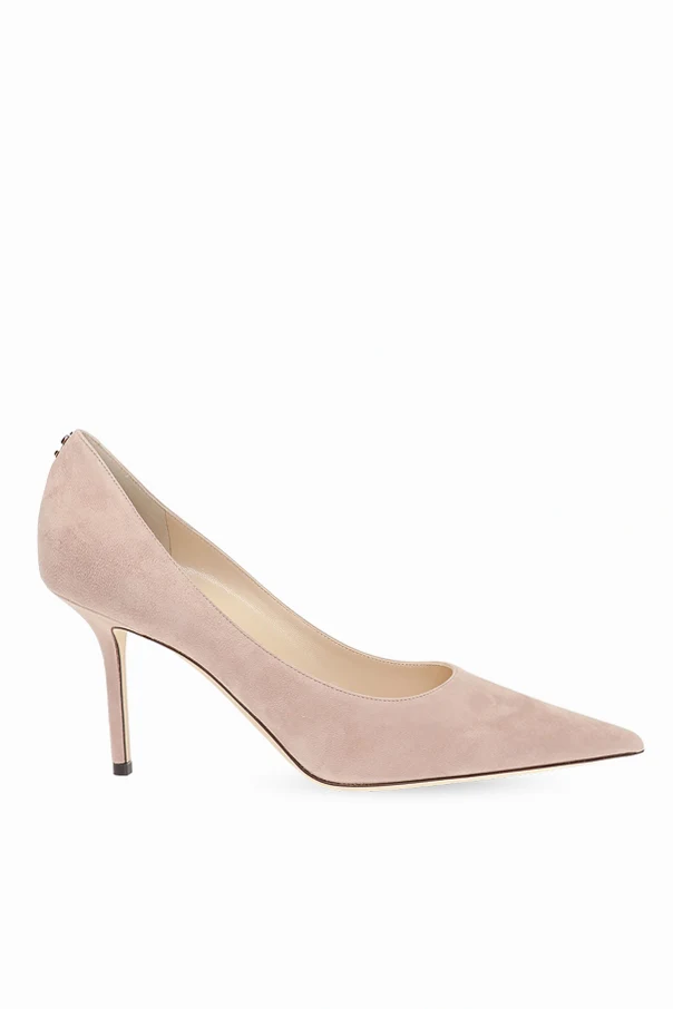 PINK ‘Love’ suede stiletto pumps