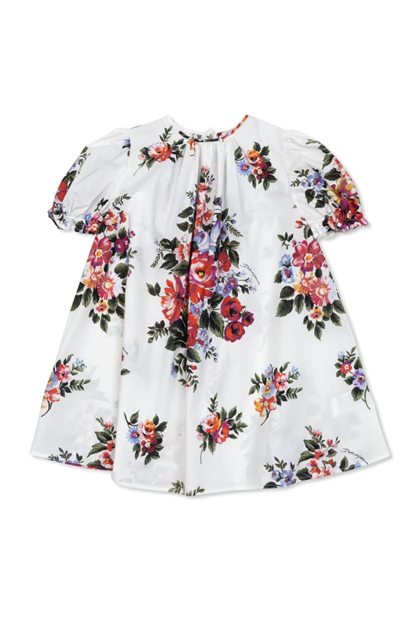 WEISS Kleid mit Blumenmuster