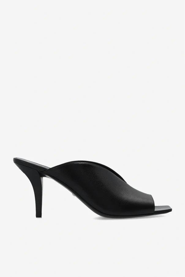 BLACK Leather mules