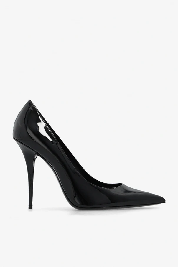 BLACK Stiletto pumps in patent leather