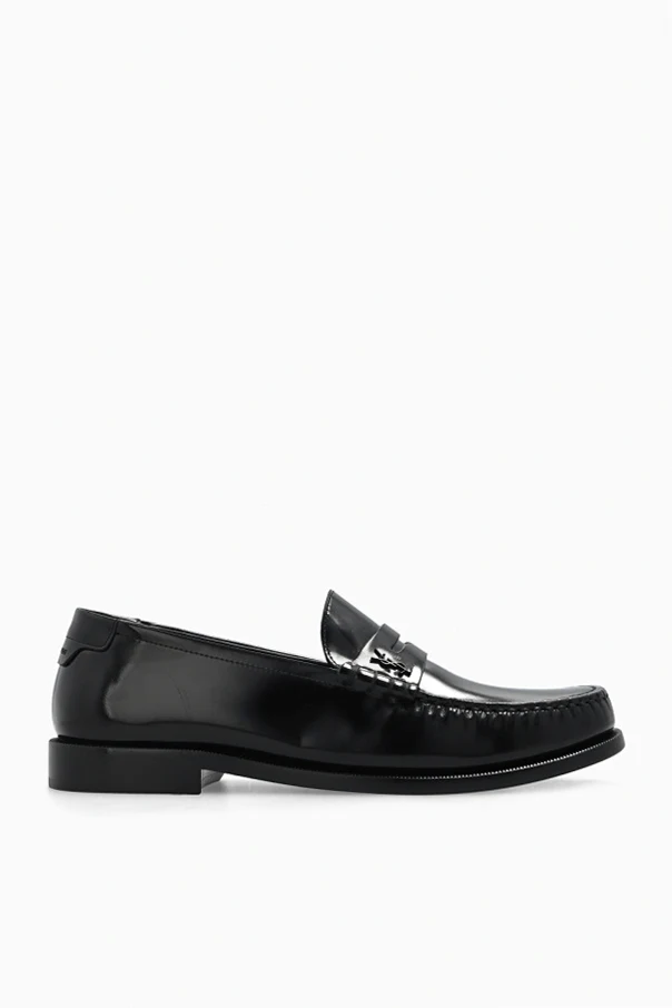 CZARNY Skórzane buty typu ‘penny loafers’