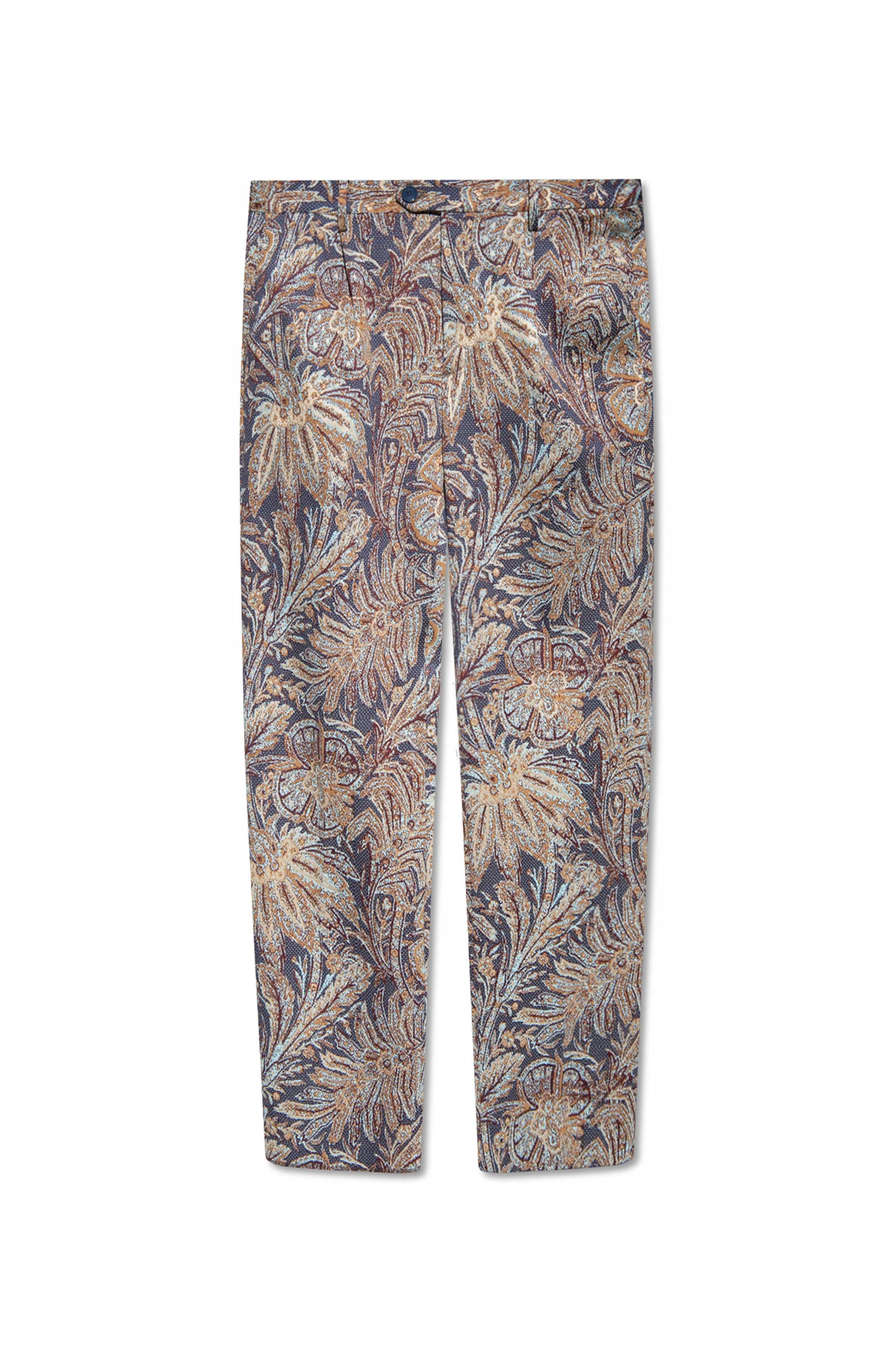 Patterned pleat-front trousers