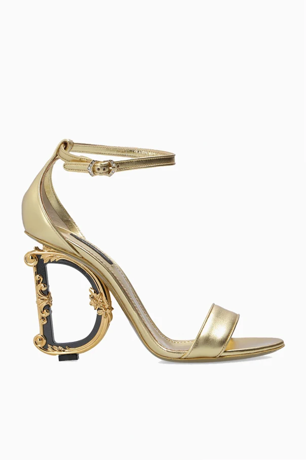 GOLD Sandals with distinctive heel