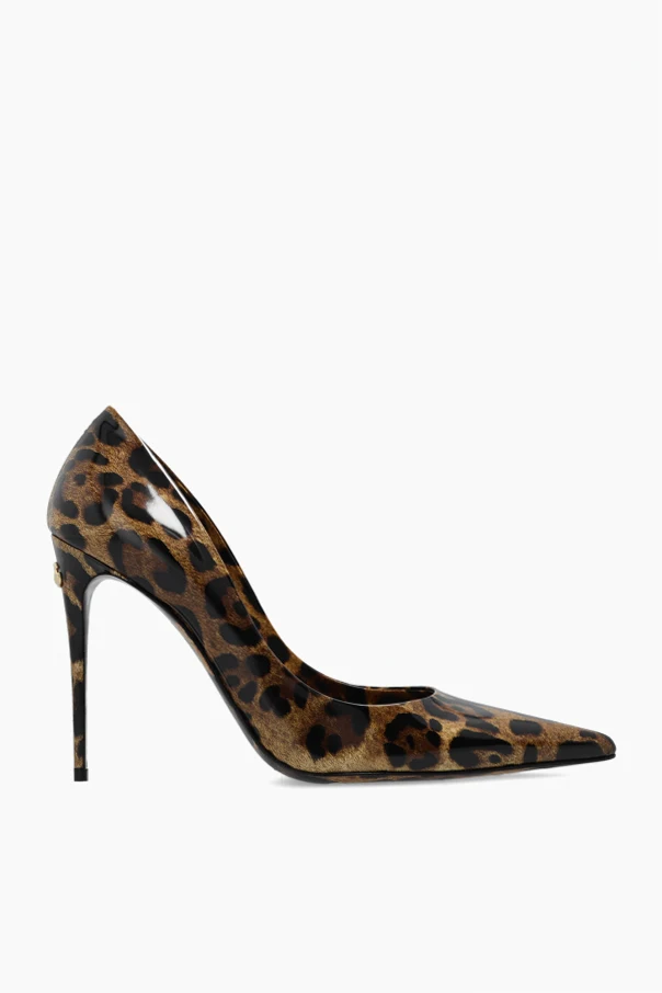 BROWN Patterned pumps