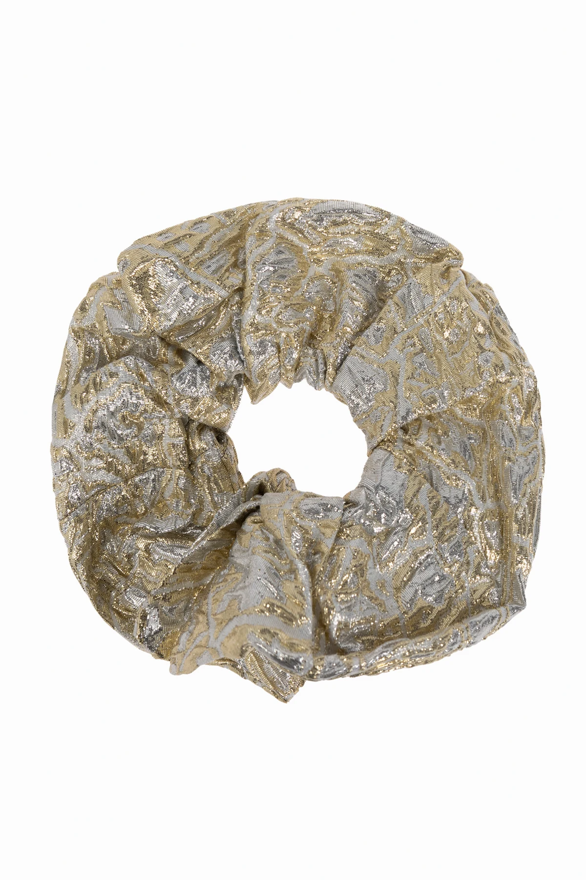 Hair scrunchie with lurex thread
