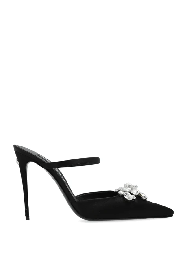 BLACK Satin mules