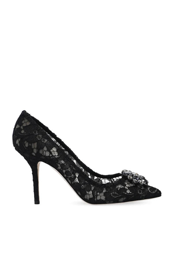 BLACK Embellished stiletto pumps