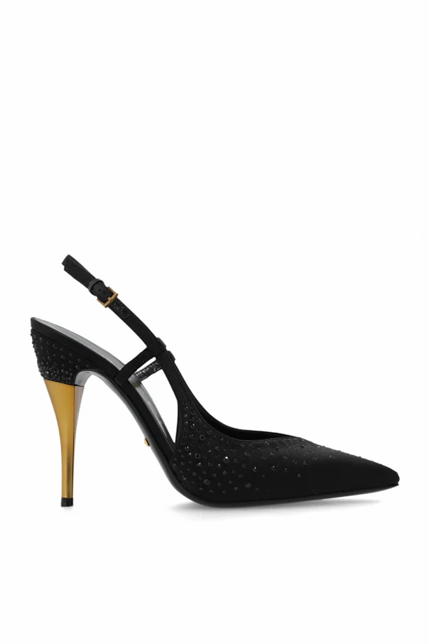 BLACK Satin pumps